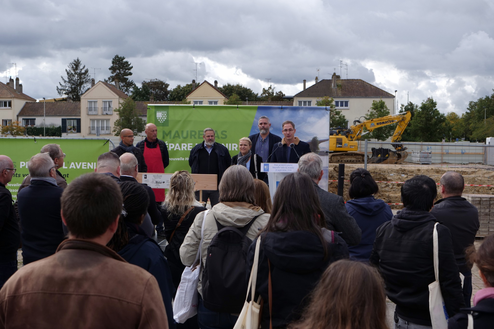 Retour sur la réception de la première poutre de la future Halle du marché